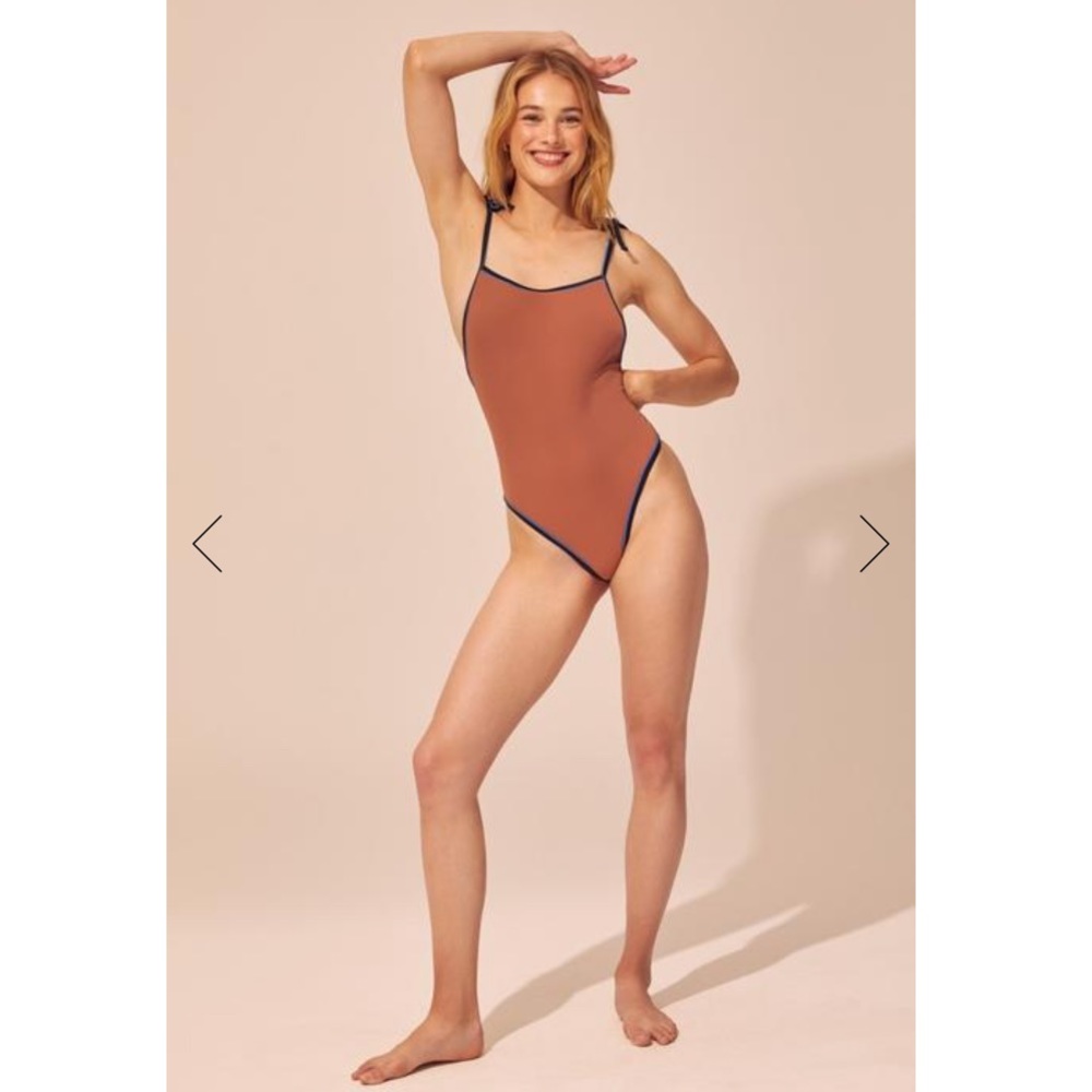 SOLID & STRIPED • Poppy Tie One Piece NWT